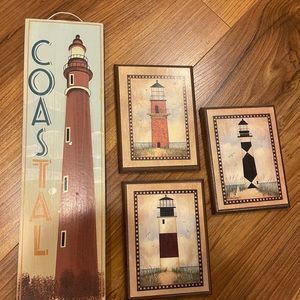 Lighthouse wall decor, set of 4
